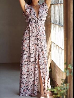 Anthropologie Maaji Fortunata Ditsy Fortuna Maxi Dress. S